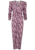 Isabel Marant Albini Printed Stretch-silk Midi Dress - Mauve - 38 (UK10 / S) 38 (UK10 / S)