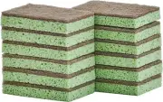 Superio Non-Scratch Natural Sisal Cellulose Sponge with Scouring Pad, 12 Pack