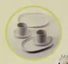Mikasa Karim Rashid OVO White Oval Tea Coffee Cup Saucer Tray SET KR001, NEW