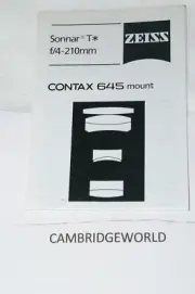 210mm F4.0 ZEISS CONTAX SONNAR T* NEW TELE PRIME LENS INSTRUCTION MANUAL BOOK