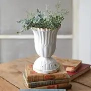 Rustic Country Farmhouse Home Decor Small Scalloped Vase