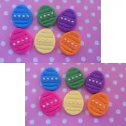 12 x EASTER EDIBLE CAKE TOPPERS EGGS mix bright colours