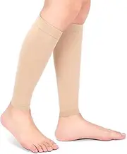Alvinlite Open Toe Compression Socks Women Knee High Toeless Sleeve for Shin Splints Varicose Veins XL beige-Type