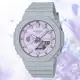 【CASIO 卡西歐】G-SHOCK WOMEN 療癒大自然 羅勒葉指針設計八角形雙顯錶-灰紫(GMA-S2100NC-8A)