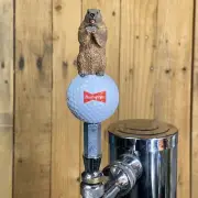 Caddyshack Golf Mini TAP HANDLE Budweiser Bowtie logo Ball Gopher Beer Keg Knob