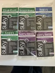 Lot 6 NEW SULKY STABILIZER Soft n’ Sheer Stiffy Solvy Tear-Easy Totally Stable
