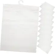 10 Pcs Clear Organizer Bags Plastic Packaging Bags Classroom Headphone Storage Plastic Bag with Hook Clear Hanging Storage Bags Hook Bag Packing Bag Earphone Hook up Universal A4/17