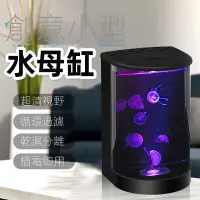 在飛比找蝦皮購物優惠-2.8L半圓形桌面mini水族箱專業小水母缸魚缸赤月海月大西