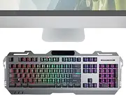 Mechanical Game Keyboard, 104 Keys Backlit Keyboard, Portable Compact Keyboard for Business Trip, High Sensitivity and Precise Positioning