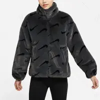 在飛比找Yahoo奇摩購物中心優惠-NIKE 外套 毛毛外套 立領外套 運動 保暖 女款 黑 D