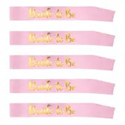 5 x Bride to Be Sashes Pink Gold Lettering Bachelorette Hen Party Bridal Set