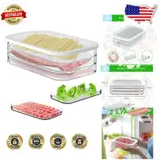 3-Layer Stackable Deli Meat Container Set - Transparent for Fresh Storage