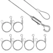 6 Pcs Picture Hanging Hardware Wire Kit Stainless Steel Rope with Safety Hook