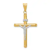 14k Two-tone Gold Two-tone Gold Polished Jesus Crucifix Pendant