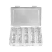 100pcs 25mm Coin Storage Capsules Holder with Storage Box for