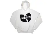 Wu-Tang Clan Unisex Adult Slant Logo Pullover Hoodie (White) (S)