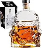 Tfwadmx 750ml Transparent Creative Whiskey Decanter, Whiskey Carafe for Wine Scotch, vodka alcohol liquor Stormtrooper Bottle Decanter Gifts for Men Women
