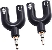 Homoyoyo 2pcs y Splitter Cable Head 3.5mm 1 Male to 2 Female Audio Cable Head Y-Shape Converter for Phone Headset Microphone