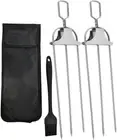 3Pcs BBQ Meat Forks Set, 3-Prong Kabob Skewers,Grilling Fork,Grill Skewer, Re...
