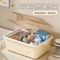 在飛比找蝦皮購物優惠-奶瓶箱 寶寶餐具收納箱 奶瓶儲存盒 奶瓶收納箱翻蓋 奶瓶收納