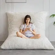 [BYBYME] 3 in 1 Bean Bag Chairs, Bean Bag Bed for Adults High-Density Foam Filling, Convertible Sofa Bed Faux Fur, Giant Bean Bag Chairs for Adults