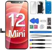 Screen Replacement for iPhone 12 Mini 3D Touch LCD Display Digitizer Full Assembly Repair 5.4" Front Glass Waterproof Adhesive Sticker Fix Tools Kit A2176 A2398 A2399 A2400