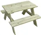 35" Smooth Brown Pre Drilled & Cut Wooden Rectangle Pine kids Picnic Table Kit