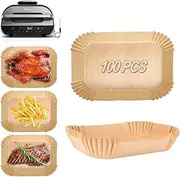 WEBROIL 11.6'' x 7.6'' Air Fryer Disposable Liners Paper for Ninja FG551 Foodi Smart XL 6-in-1 Indoor Grill Accessories, Rectangular Perforated Sheets for Ninja Foodi Air Fryer Parchment Paper,100 PCS