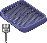 Fzaqwen Portable Dog Potty Tray with Pee Pad Holder for Indoor Use, Blue