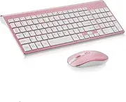 cimetech Wireless Keyboard and Mouse Combo, Compact Full Size Wireless Keyboard and Mouse Set 2.4G Ultra-Thin Sleek Design for Windows, Computer, Desktop, PC, Notebook