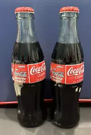 2 “1999 The Coca Cola Racing Family" Nascar Collectible Coke Bottles 8 oz. NOS