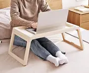 CARLA HOME Multifunction Laptop Bed Desk with Foldable Legs for Home Office, Breakfast Serving Bed Stand Tray, Sofa Tray with Foldable Legs, Multifunction Lap Tablet with Drawer for Eating (White)