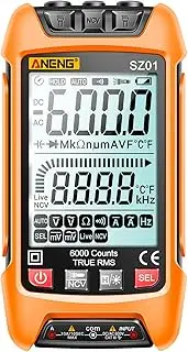 SZ01 Digital MUL TER 6000 Counts Auto True RMS NCV versal Meter Handheld Multifunctional Tester Voltmeter Ammeter with Backlight Flashlight AC/DC Voltage & t Resistance Yellow One Size