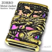 Zorro Metal Jacket 5 Sides Rainbow Dragon Oil Lighter