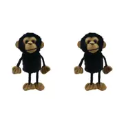 2x The Puppet Company Chimp Finger Puppets 13cm Play Toy BLK Kids/Children 12m+