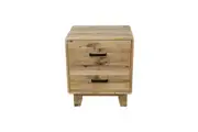 Bedside Table 2 drawers Night Stand Solid Wood Storage Light Brown Colour