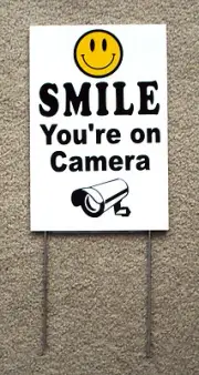 SMILE YOU'RE ON CAMERA Coroplast YARD SIGN 8x12 w/ Stake NEW Security