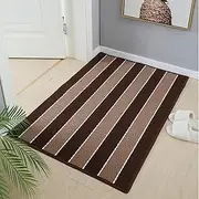 NUMJTT Indoor Doormat,60x90cm Dirt Trapping Front Door Outdoor Mat,Door Rug Non Slip,Super Absorbent Welcome Mat for Home ntrance Hallway,Striped Indoor Doormat,Camel Colored Khaki