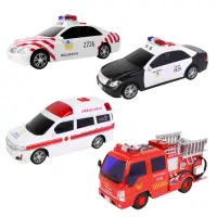 在飛比找momo購物網優惠-【KIDMATE】救援車隊(錄音 台灣玩具車 仿真 磨輪車 