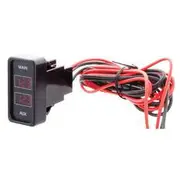Hulk 4X4 Rectangle Rocker Dual Voltmeter Red LED Bulk Pack - HU6697R-BULK