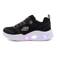 在飛比找蝦皮商城優惠-SKECHERS S LIGHTS 魔鬼氈 燈鞋 中童 黑粉