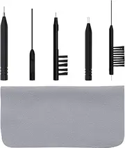 SING F LTD 6Pcs Hearing Aid Disassembly Cleaning Tool Kit Multi-Functional Brushes with Magnet Wax Loop Vent Cleaner Steel Pick Microfiber Cloth Universal