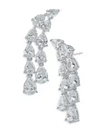 Cz By Kenneth Jay Lane Pearl Waterfall Earrings