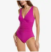 COCO REEF CONTOURS One Piece Swimsuit Underwire Orchid Size 10/34C $134 - NWT