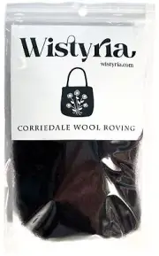 Wistyria Editions Wool Roving 14 Inch - Black,1 pack of 1 piece