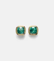 [Octavia Elizabeth] Octavia Elizabeth 18kt gold stud earrings with emerald One Size gold