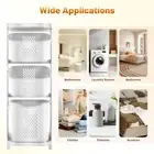 Rolling Washing Clothes Hamper Storage Basket Rack Laundry Cart Trolley Bathroom
