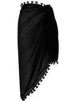 Melissa Odabash Pareo Rayon Sarong, Sarong, Black - One Size One Size