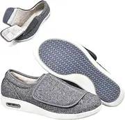 [bumuam] Men's Wide Width Shoes with Adjustable Closure Lightweight,Orthopedic Lightweight Warm Comfy Slippers for Elderly Swollen Feet Arthritis Recovery
