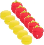 LOORGVEL 12pcs Bangs Roller Cute Sponge Hair Curlers for Sleep Heat Curling Tools for Defined and Smooth Curls for Daily Use and Sharing with Friends